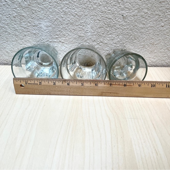 3 clear glasses- heavy bottom. Great for liquor & booze: scotch-whiskey-baileys. - Picture 4 of 12